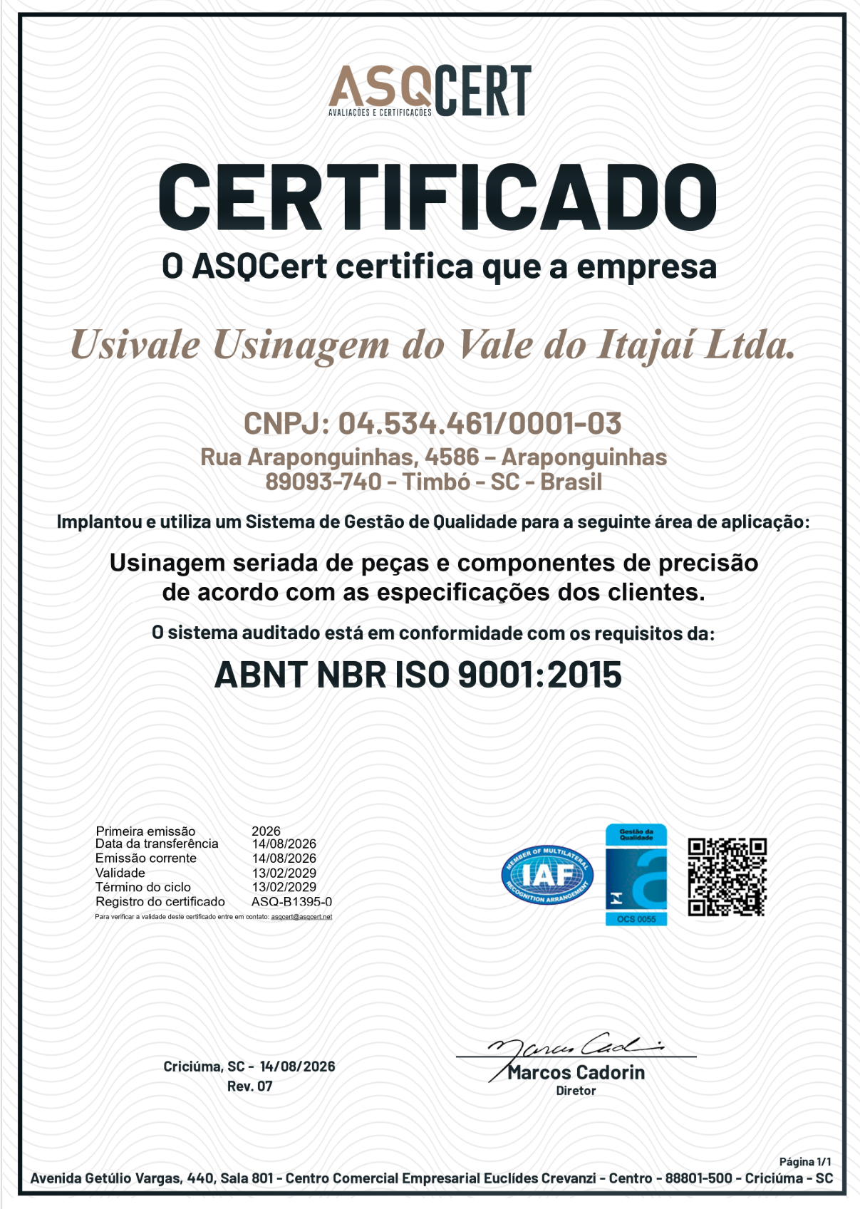 Certificado ISSO 90012